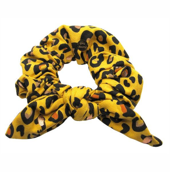 Scrunchie κίτρινο με μοτίβο animal print Funny Tail