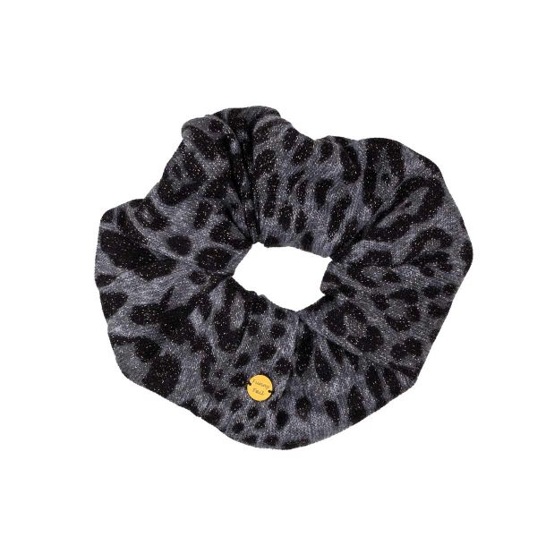 Scrunchie XL  γκρι-ασημί  animal print  Funny Tail